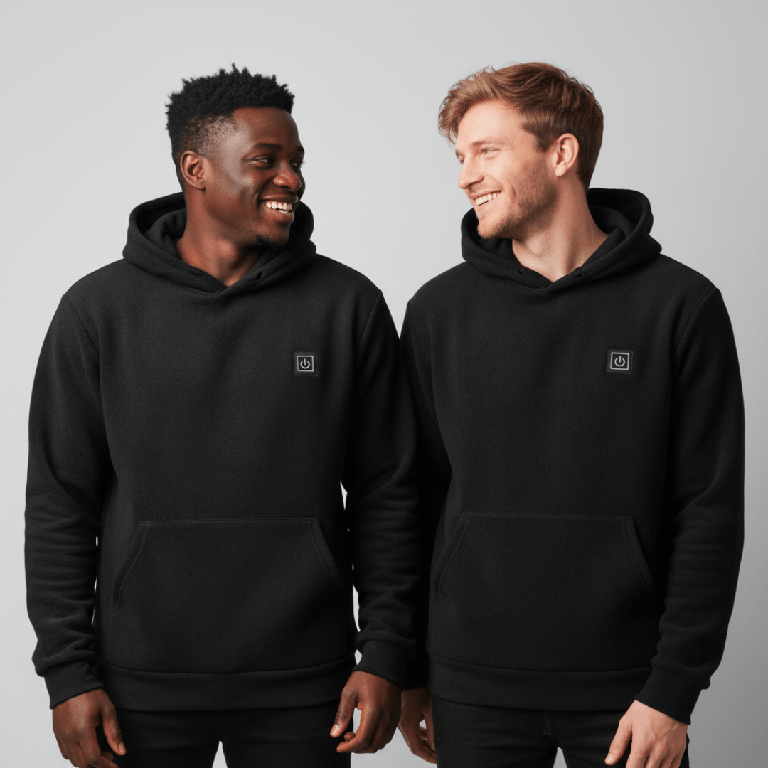 Heated Hoodie for Men – 3 Heat Levels, 5 Zones, 10h Battery