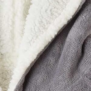 Electric Heated Blanket Hoodie – Oversized Sherpa, USB Heated, 3 Heat Settings, One Size, Charcoal Grey (Power Bank Not Included)