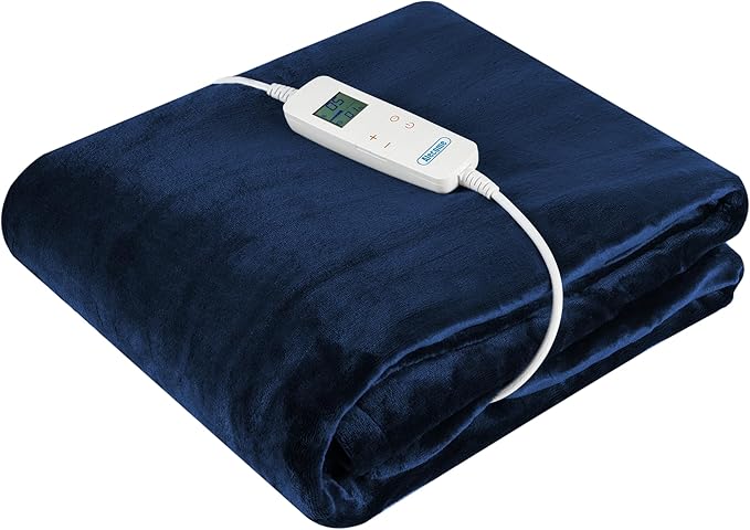 Electric Heated Throw Blanket – 10 Heat Settings, 1–10h Timer, Washable 220GSM Fleece, Digital Remote, 160×130cm