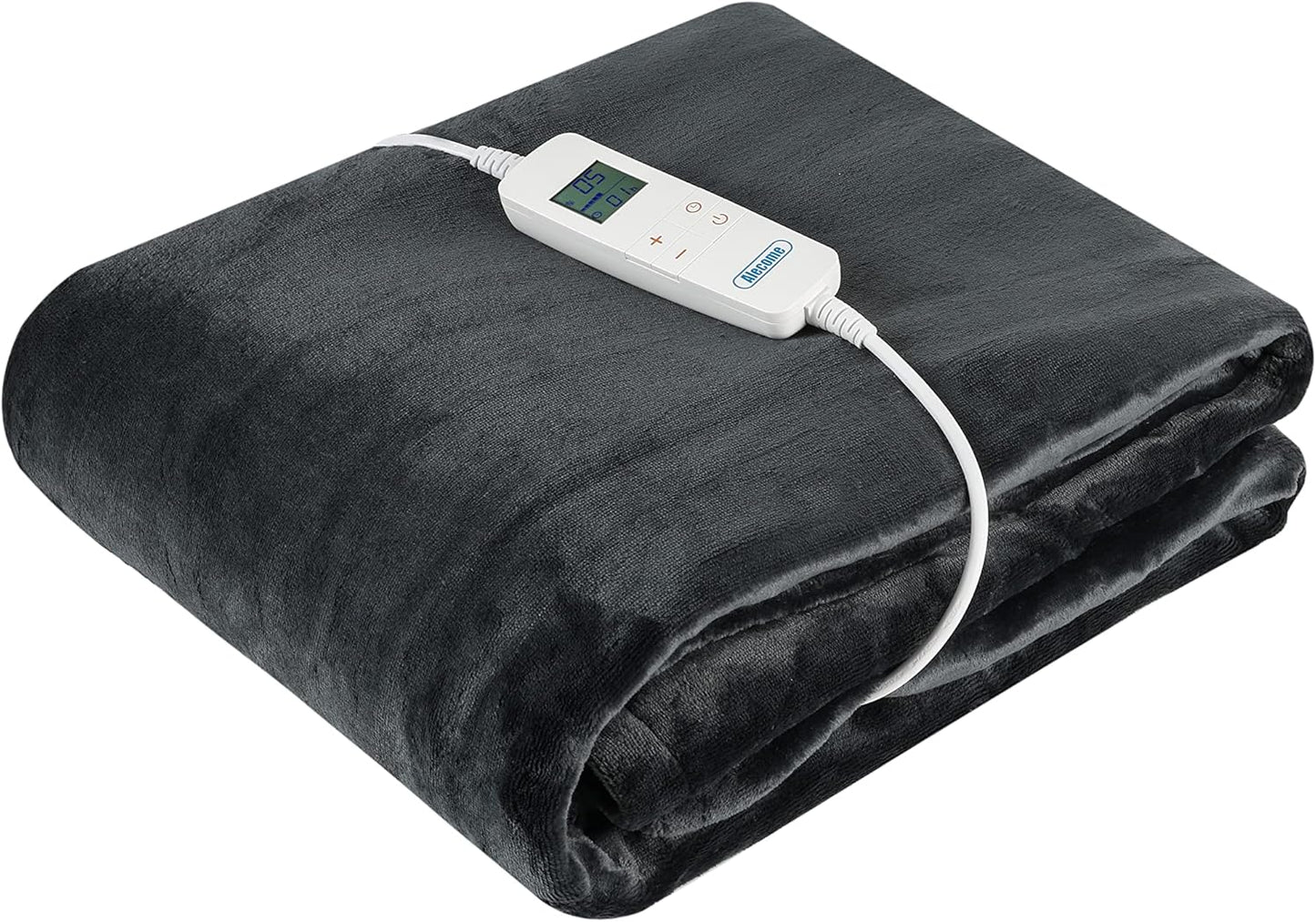 Electric Heated Throw Blanket – 10 Heat Settings, 1–10h Timer, Washable 220GSM Fleece, Digital Remote, 160×130cm