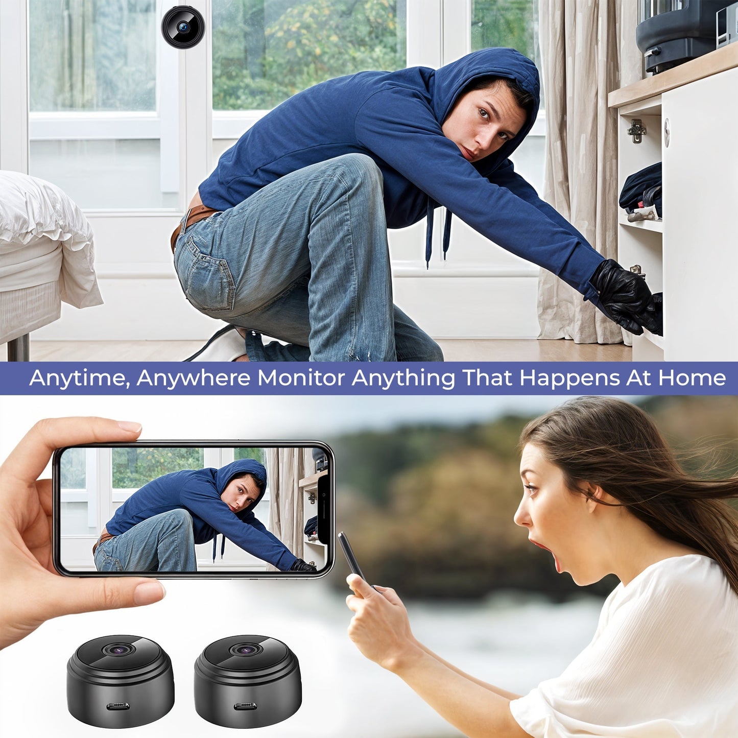 Wireless Indoor Security Camera Pro - Protect Your Family from Robberies and Burglaries
