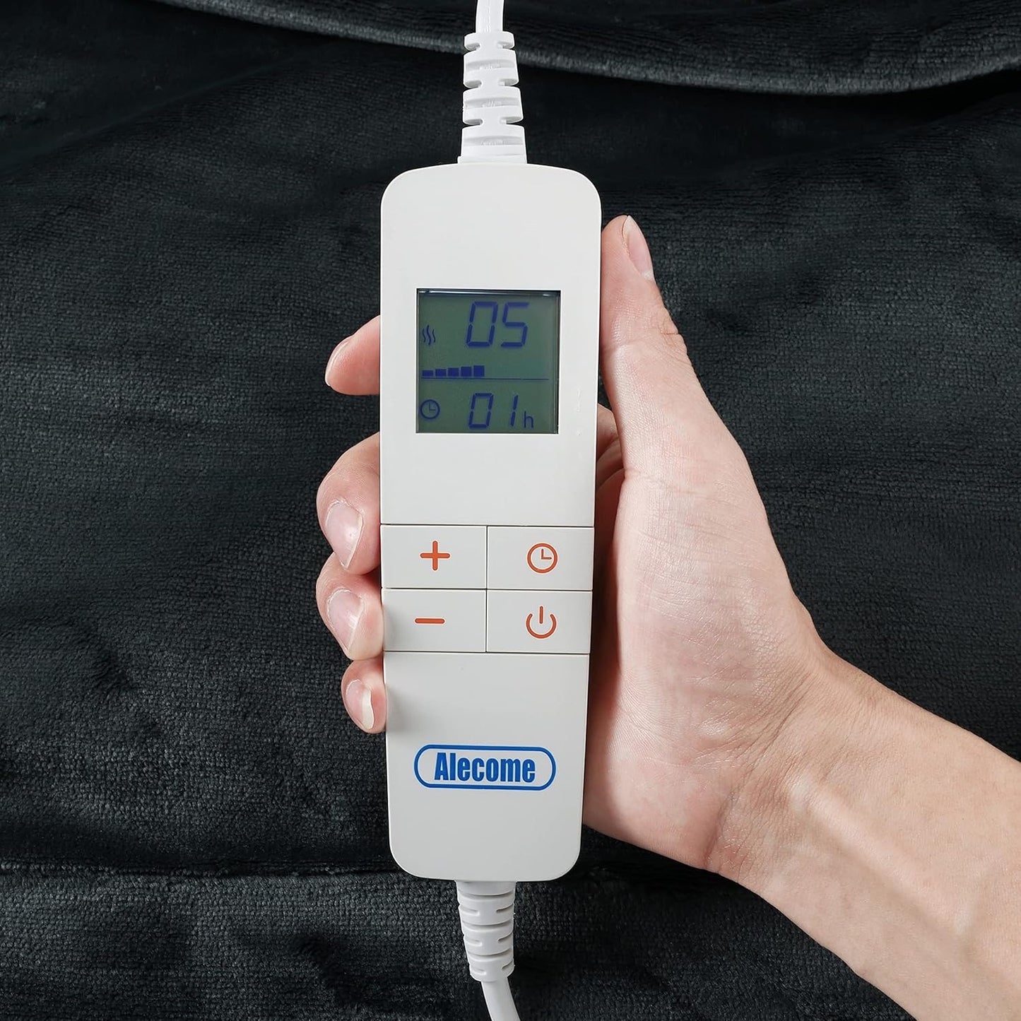 Electric Heated Throw Blanket – 10 Heat Settings, 1–10h Timer, Washable 220GSM Fleece, Digital Remote, 160×130cm