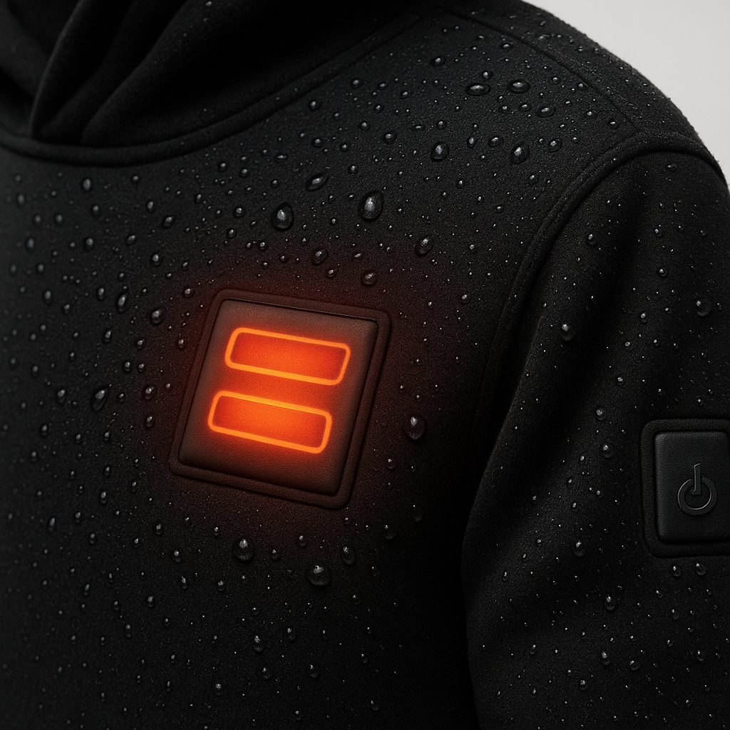 Heated Hoodie for Men – 3 Heat Levels, 5 Zones, 10h Battery