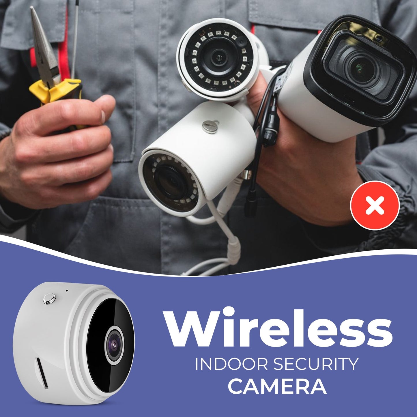 Wireless Indoor Security Camera Pro - Protect Your Family from Robberies and Burglaries