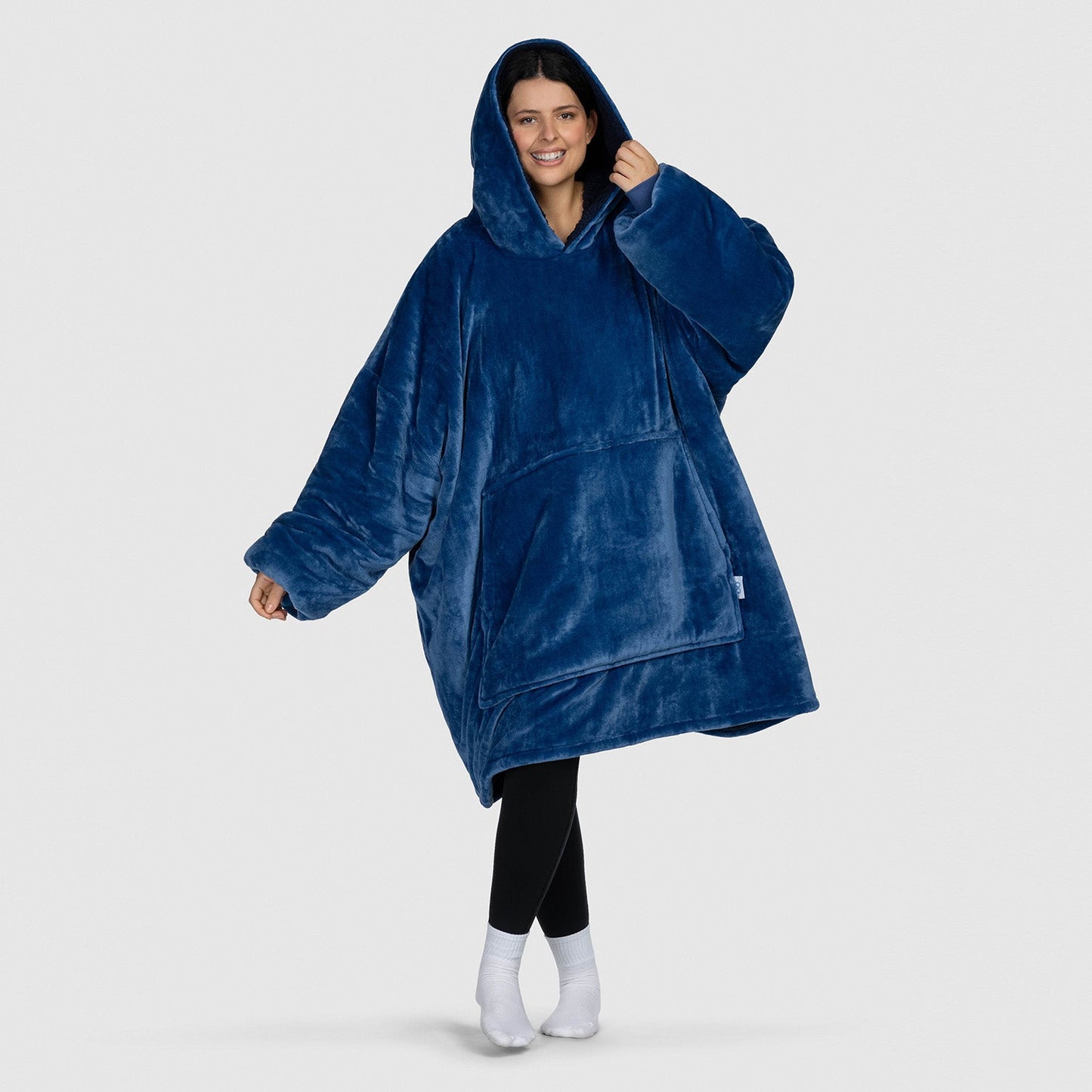 Wearable Blanket Hoodie – Lapis Blue | Small & Medium, Cosy Fleece, Oversized Comfort, Machine Washable
