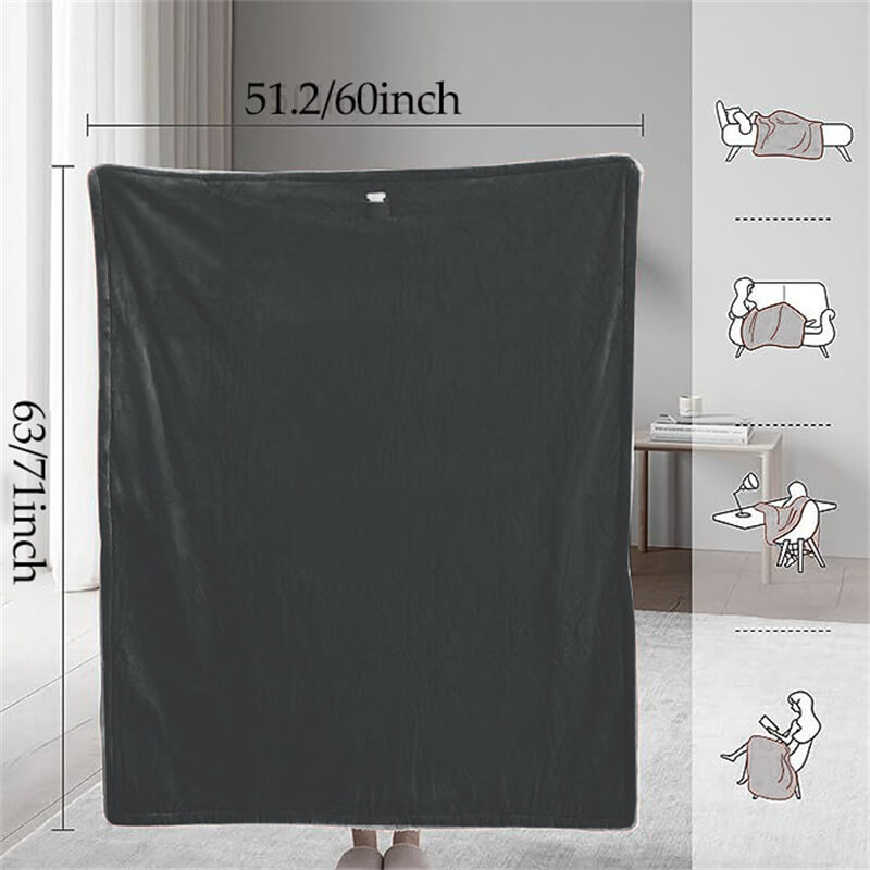 Electric Heated Throw Blanket 130×160 cm – 6 Heat Levels, Auto Shut-Off Timer, Machine-Washable Flannel/Fleece – 120W, 230V (UK)