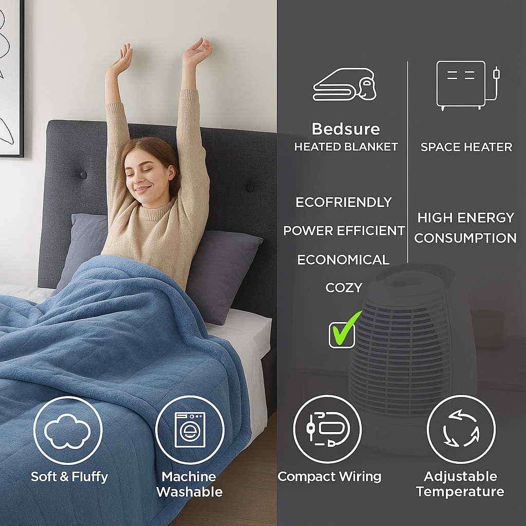 Heating Throw Blanket – Electric Heated Throw with Digital Display, 3 Heat Settings, Auto Shut-Off & Washable