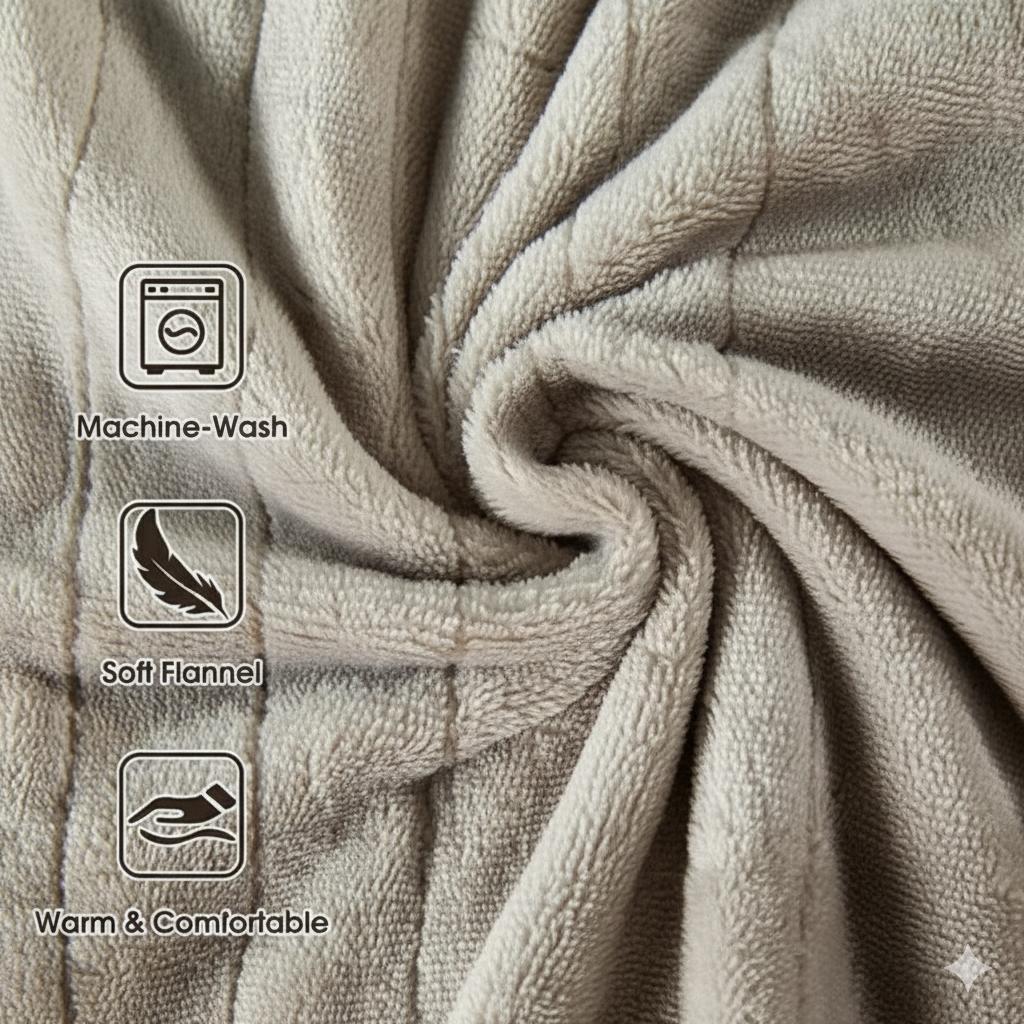 Warm & Soft Electric Heated Blanket – 3 Heat Levels, Auto Switch-Off, USB Powered, Washable, Extra Safe