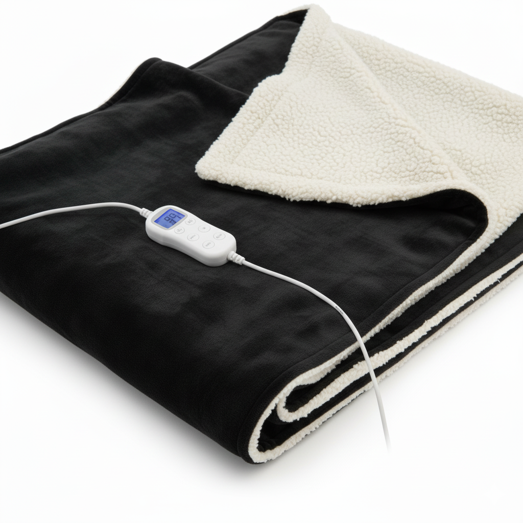Rediffusion Cosy Snug Black Luxury Heated Throw – 10 Heat Settings, Timer, Fast Heat-Up, Washable Fleece