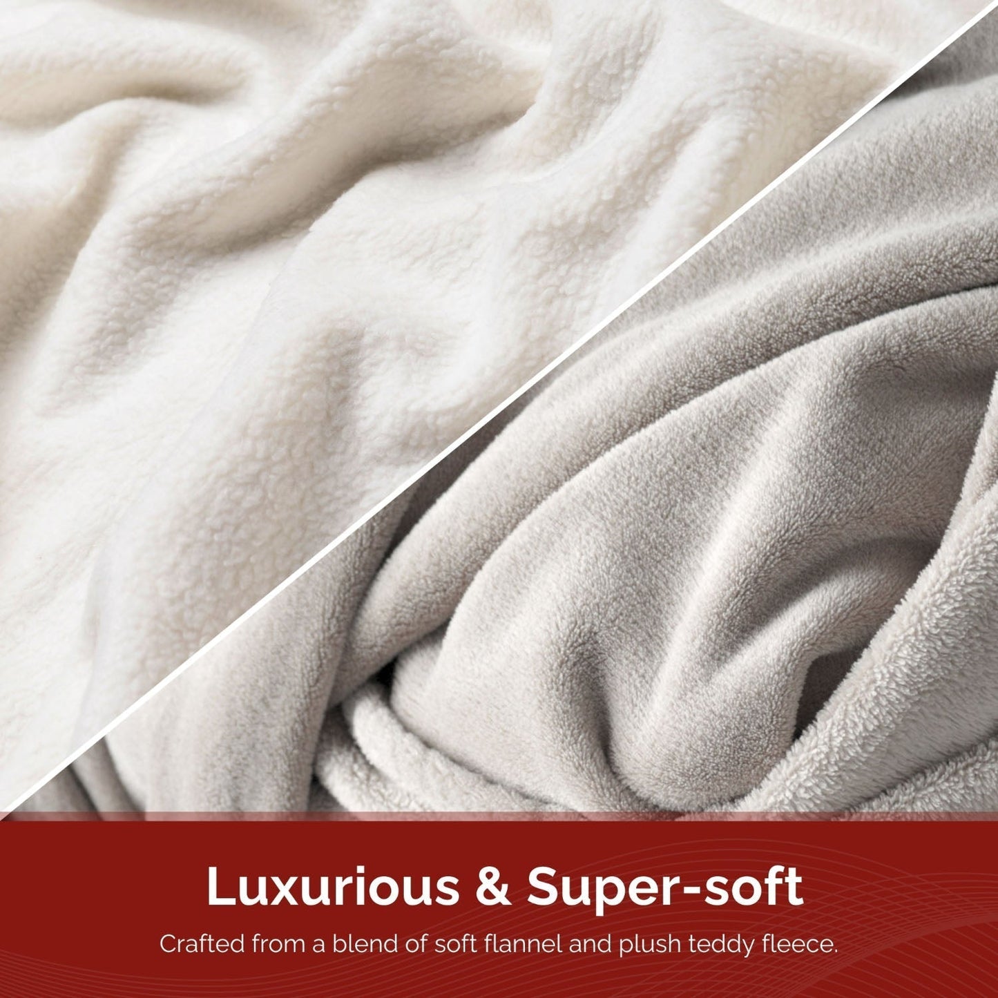 Rediffusion Cosy Snug Grey Luxury Heated Throw – 10 Heat Settings, 1–10h Timer, Fast Heat-Up, Washable Fleece